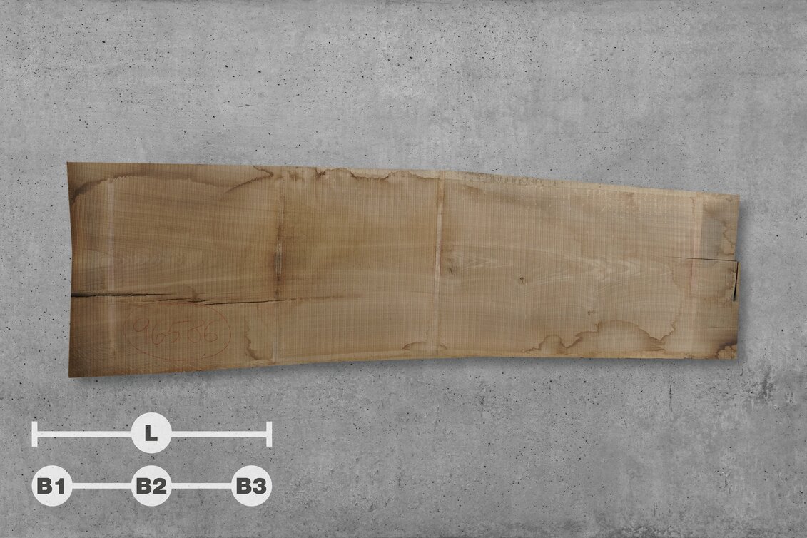 1430877 | 96586 // L: 360 cm; B1: 118 cm; B2: 102 cm; B3: 89 cm; Stärke: 85 mm
