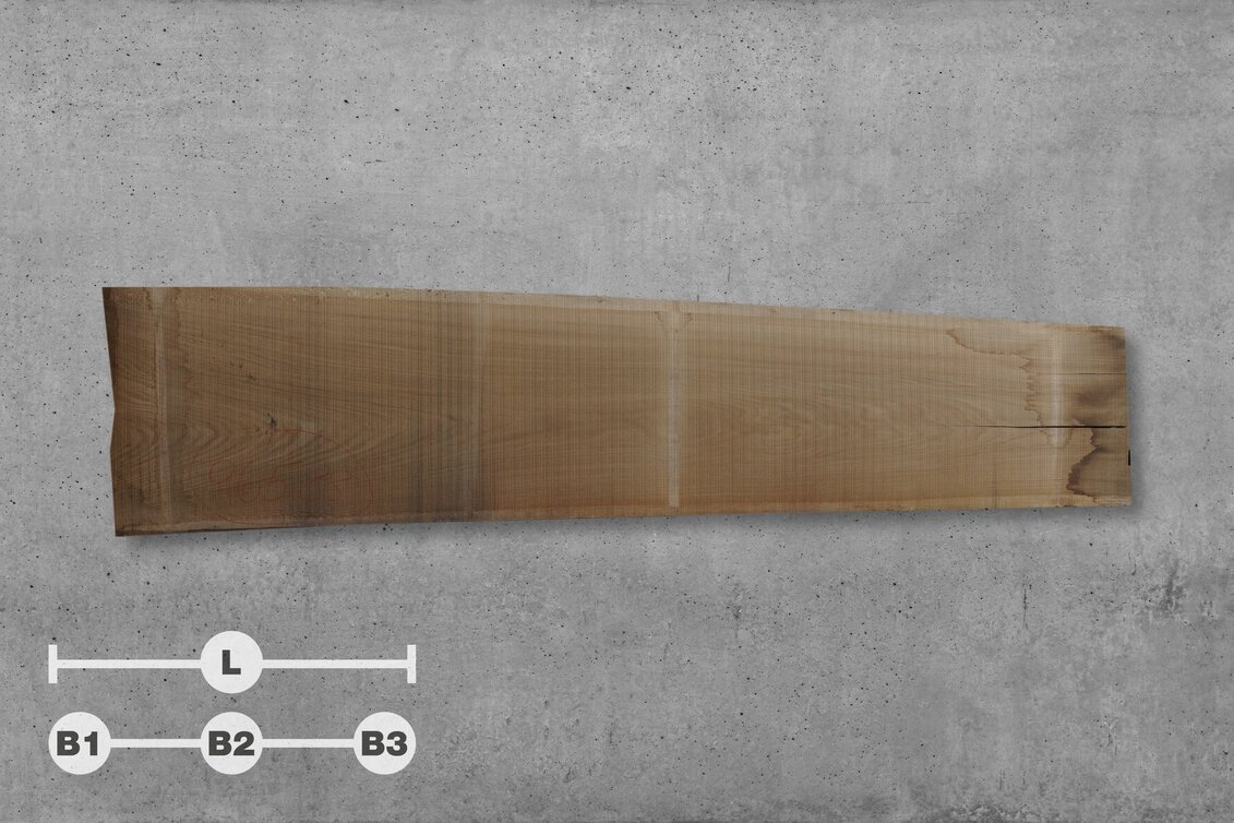 1430877 | 96588 // L: 360 cm; B1: 98 cm; B2: 77 cm; B3: 64 cm; Stärke: 65 mm