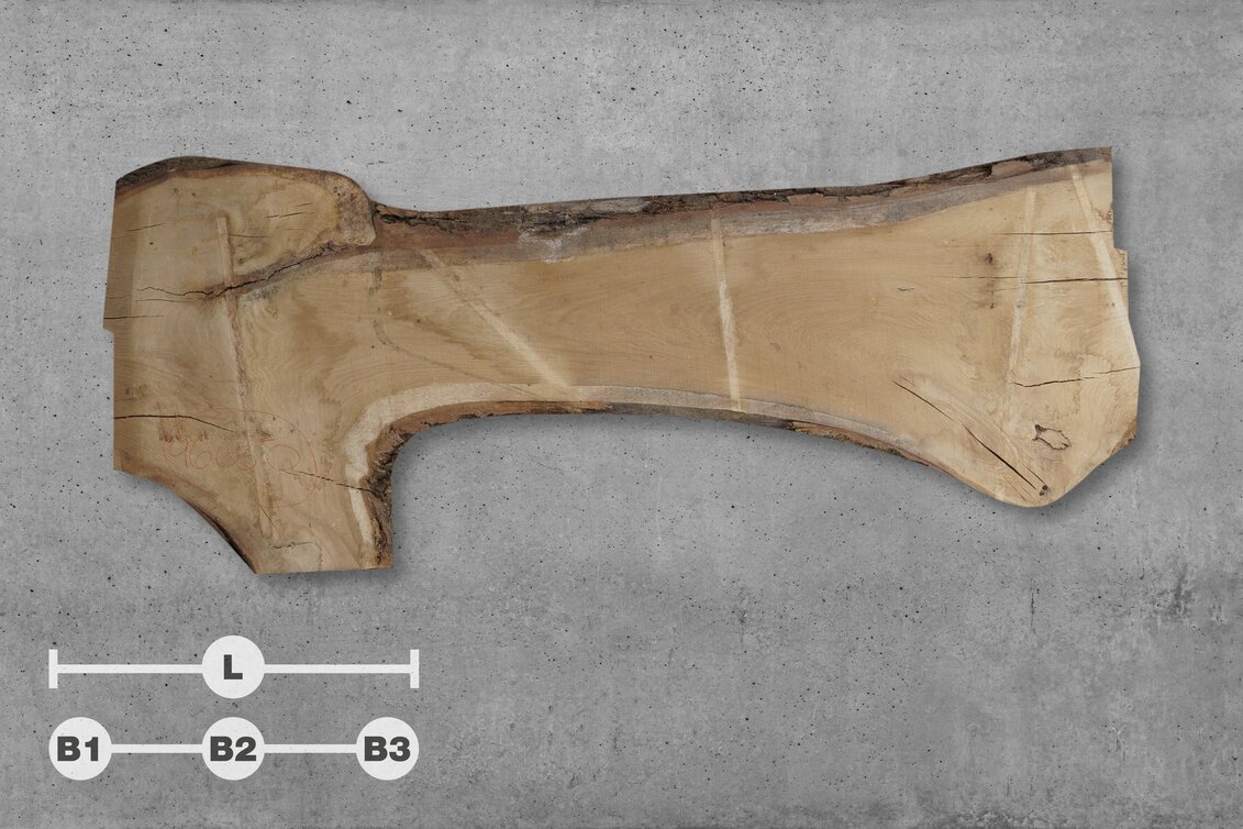 1430886 | 96650 // L: 330 cm; B1: 134 cm; B2: 62 cm; B3: 114 cm; Stärke: 65 mm