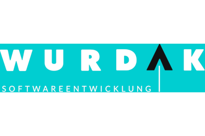 Grafisches Logo des Unternehmens Wurdak auf weißem Hintergrund. 