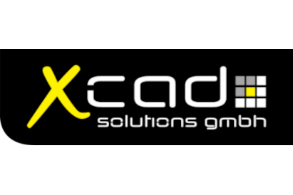 Grafisches Logo des Unternehmens xCAD auf weißem Hintergrund. 