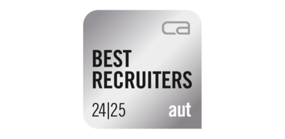 Silbernes Abzeichen mit der Aufschrift „BEST RECRUITERS 24/25"