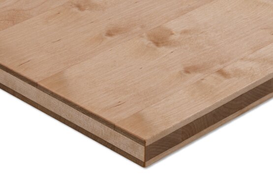 Aufbau: 3-Schicht Massivholzplatte Aufbau: 3-Schicht Massivholzplatte