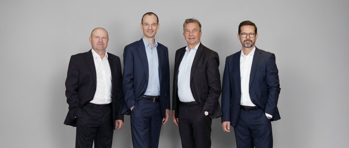 Das Führungsteam der JAF Gruppe - Miroslav Malženický, Wilfrid Fabjani, Werner Stix und David Brenner (v.l.n.r.)