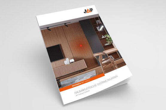 JAF Sortimentsbroschüre 2025/26 JAF Akustik Sortimentsbroschüre 2025/26 mit modernem Interior-Cover.