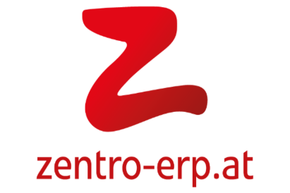 Grafisches Logo des Unternehmens Zentro auf weißem Hintergrund. 