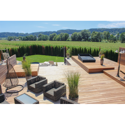 Ipé Terrassendiele FAS KD Glatt/Glatt; Terrassendiele; kiln dried (KD); Das Vorbohren der Holzdielen wird unbedingt empfohlen,UK (Unterkonstruktion), UK-Abstand und Befestigung sind Empfehlungen; Holz-Holz, Distanzhalter,Holz-Alu, sichtbare Befestigung; Kalkulationsrichtpreis mit Berücksichtigung eines durchschnittlichen Dielenabstands von 6 mm; Volldiele; Ipé; Klasse 1; hellbraun,dunkelbraun; lebhaft; Südamerika; Rotholz; Massivholz