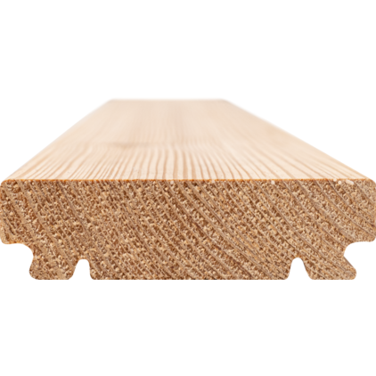 Heimische Lärche Terrassendiele AB Glatt Rift/Halbrift, seitl. genutet, SUPRO; Terrassendiele; kiln dried (KD); Das Vorbohren der Holzdielen wird unbedingt empfohlen,UK (Unterkonstruktion), UK-Abstand und Befestigung sind Empfehlungen;  Holz-Holz, Supro H; Kalkulationsrichtpreis mit Berücksichtigung eines durchschnittlichen Dielenabstands von 6 mm; Volldiele; Heimische Lärche; AB; Klasse 3; gelblich; lebhaft; Europa;  Supro H; Lärche; Massivholz