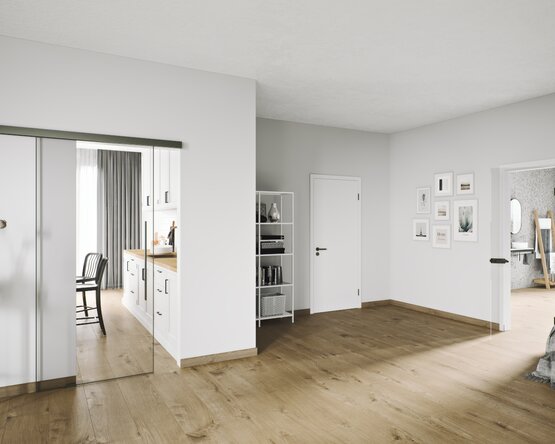 Modernes Wohnzimmer mit Glastüren von JAF