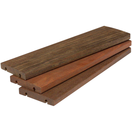 Ipé Terrassendiele FAS KD Bombiert Grad®; Terrassendiele; kiln dried (KD); UK (Unterkonstruktion), UK-Abstand und Befestigung sind Empfehlungen; Holz-Alu, Perfect Rail,Holz-Alu, Flat Rail; Kalkulationsrichtpreis mit Berücksichtigung eines durchschnittlichen Dielenabstands von 6 mm; Volldiele; Ipé; Klasse 1; hellbraun,dunkelbraun; lebhaft; Südamerika; Grad®; Perfect Rail; Massivholz