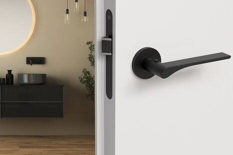 Griffwerk Rosettengarnitur Vaya 261 Leaf Light Smart2Lock - Schwarz - modernes Design trifft druchdachte Technik 