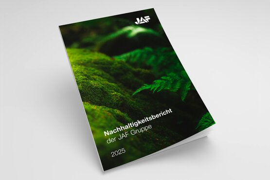 Cover des JAF Nachhaltigkeitsberichts 2025 mit Informationen zu ESG, ESRS-Standards und nachhaltigem Wachstum
