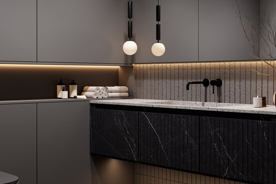 Badezimmer mit indirekter LED Beleuchtung