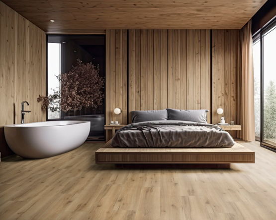 Tilo Vinylboden Novo SPA Eiche Sand, 4-seitig gefast, softsynchron, Twist PLUS lackiert;Sand;Vinylboden;Novo SPA;Eiche;Klick;FIX-Verbindung;Rigid Boards mit integrierter Trittschalldämmung;ca. 0,3 mm;Rigid Board;IXPE Trittschalldämmung;lackiert;Twist Plus lackiert;braun;mittel;NK 31;1-Stab;umlaufend gefast (4V);strukturiert;softsynchron;100053601